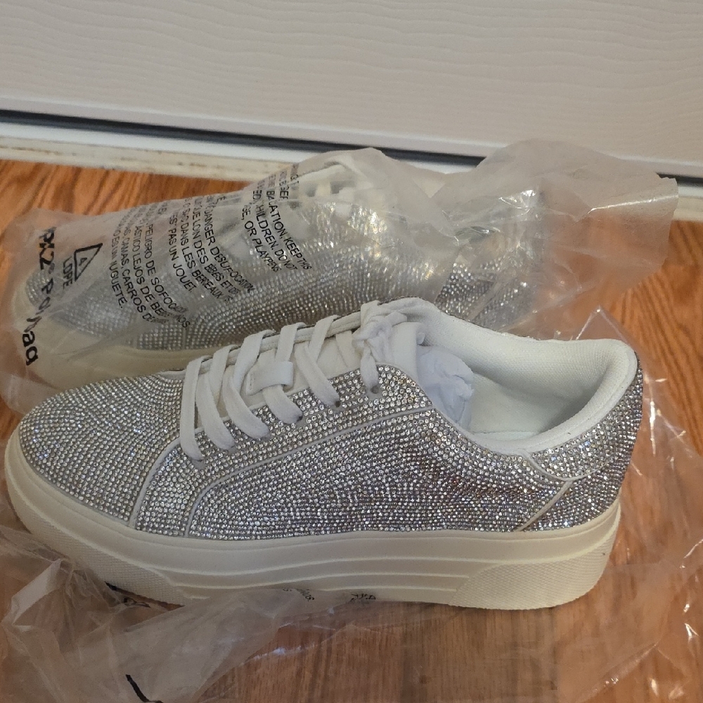 Jessica Simpson Silver Rhinestone Sneakers - Picture 4 of 9